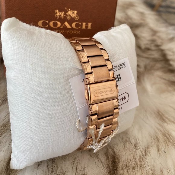 NWT COACH WOMEN'S TRISTEN ROSE GOLD-PLATED BRACELET WATCH - Picture 4 of 12